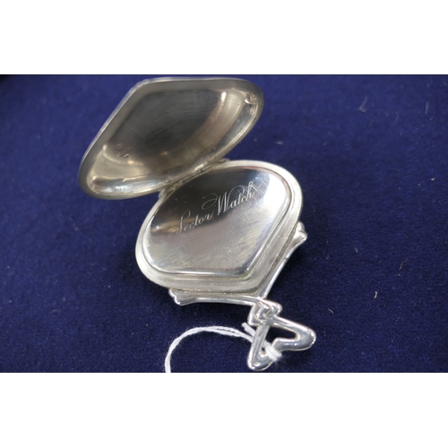 620 - Record Watch Company 'Sector' fob watch in 800 standard silver, fan shaped 120 degree enamelled Arab... 