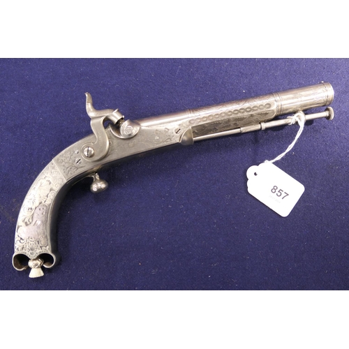 857 - CATALOGUE AMENDMENT: Highland officer's dress pistol, by Mortimer, .48 calibre (40 bore), 7'' sighte... 