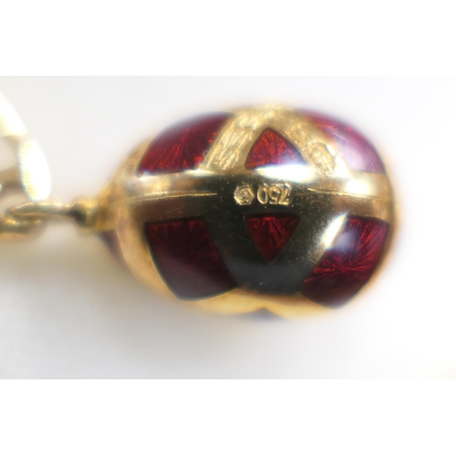 156 - Victor Mayer, Faberge, 18ct yellow gold and red enamelled egg pendant (Ref: F2419) limited edition, ... 