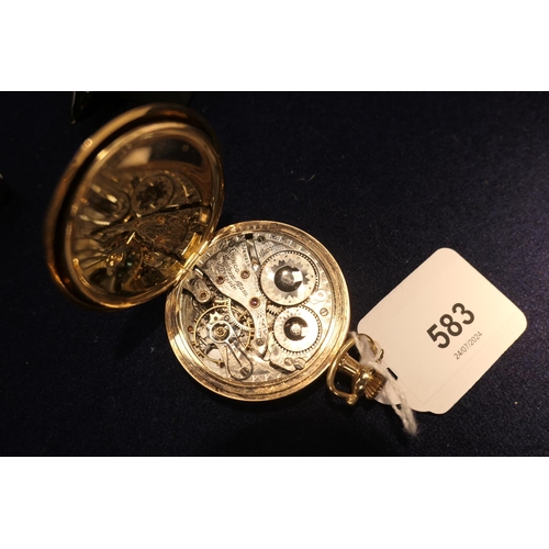 583 - Seven various pocket watches comprising a Waltham gold plated 'Riverside Maximus' open faced pocket ... 