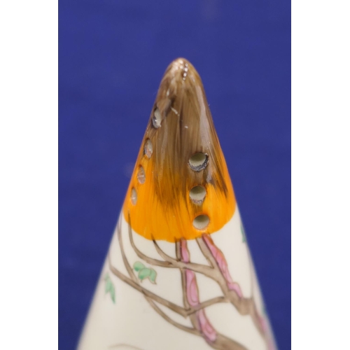 364 - Clarice Cliff Wilkinson sugar sifter in the Spire pattern, printed marks, height 14cm