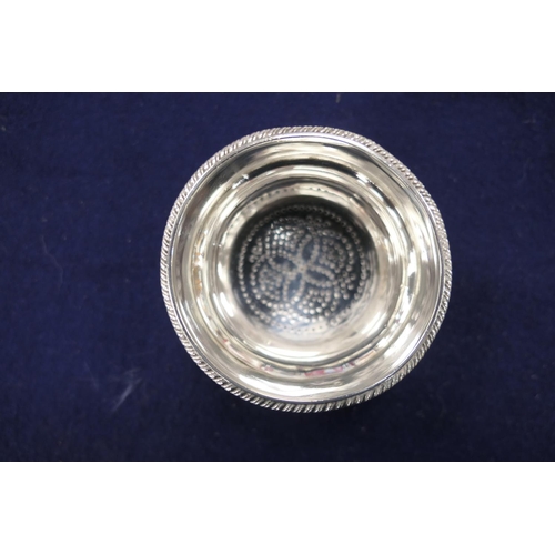 519 - George III silver wine funnel, maker T*H, London 1803, complete with liner, 12cm, 7.5cm diameter, we... 