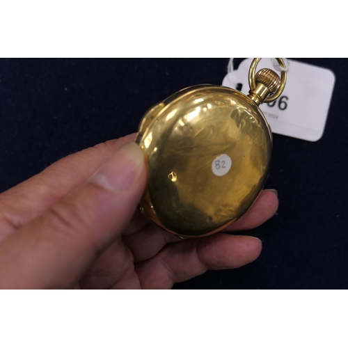 606 - 18ct gold Swiss calendar pocket watch, London import marks for 1914, the dial with subsidiary dials ... 