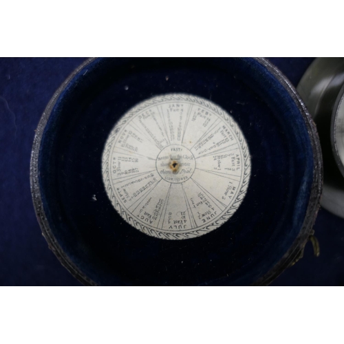 883 - Negretti & Zambra, London, pocket compass/sundial, circa 1900, silvered hinged hour ring for 'North ... 