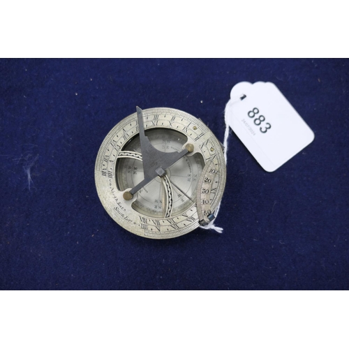 883 - Negretti & Zambra, London, pocket compass/sundial, circa 1900, silvered hinged hour ring for 'North ... 