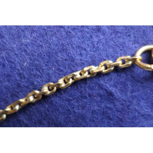 91 - Eastern yellow metal chain link necklace, testing as 22ct, length  62cm, weight approx. 22g