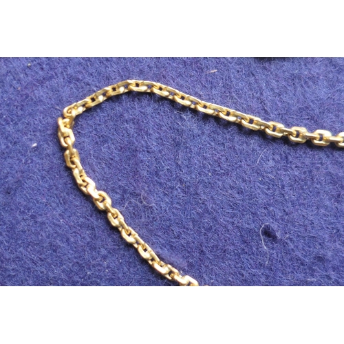 91 - Eastern yellow metal chain link necklace, testing as 22ct, length  62cm, weight approx. 22g