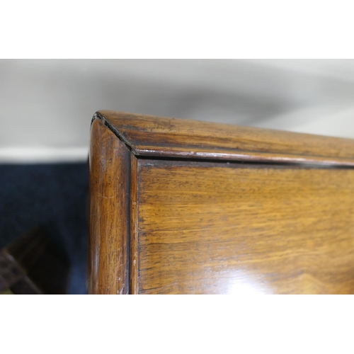 914 - Chinese nest of carved rosewood tables, circa 1900, each having a prunus blossom carved frieze on si... 