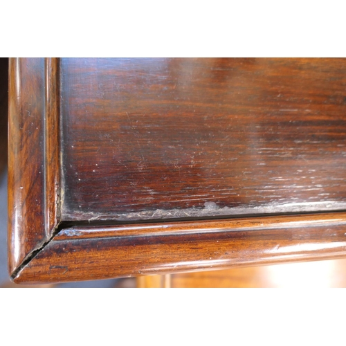 914 - Chinese nest of carved rosewood tables, circa 1900, each having a prunus blossom carved frieze on si... 