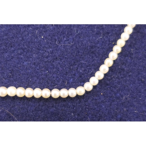 175 - Single string of graduating untested pearls, the largest being approx. 5mm diameter, graduating quic... 