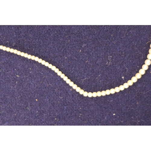 175 - Single string of graduating untested pearls, the largest being approx. 5mm diameter, graduating quic... 