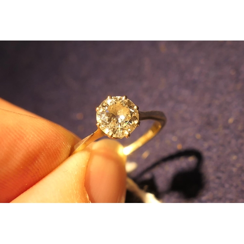 174 - Diamond solitaire ring, old round cut stone of approx. 0.75ct, colour estimated as H/J, and clarity ... 