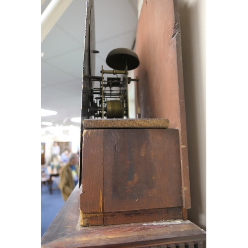 911 - Mahogany eight day longcase clock, early 19th Century, the hood with swan neck pediment, centred wit... 