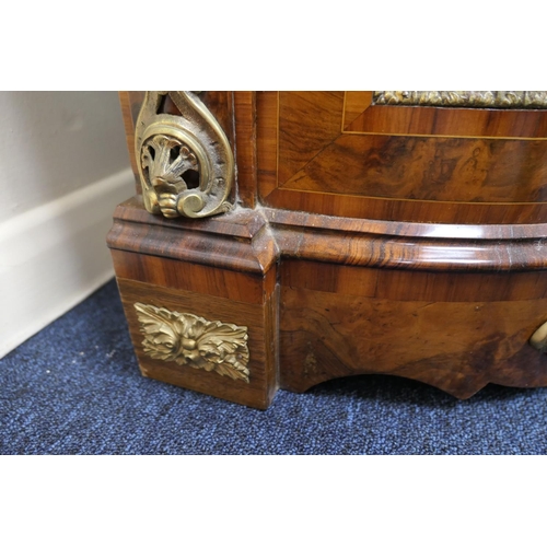 937 - Fine Victorian walnut and inlaid credenza, well figured and well patinated throughout, having a foli... 