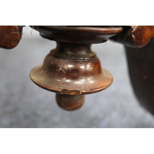 948 - Victorian burr walnut Sutherland table, quarter veneered shaped drop leaves over fluted baluster col... 