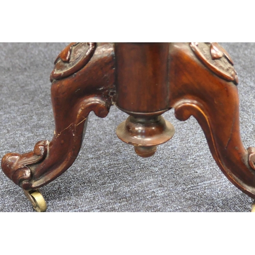 948 - Victorian burr walnut Sutherland table, quarter veneered shaped drop leaves over fluted baluster col... 