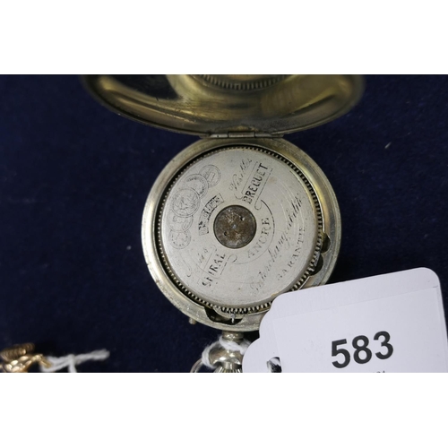 583 - Seven various pocket watches comprising a Waltham gold plated 'Riverside Maximus' open faced pocket ... 