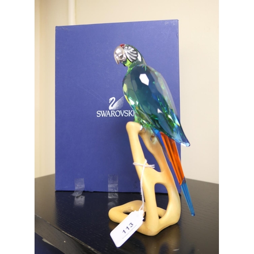 113 - Swarovski Crystal Macaw (chrome green), with box