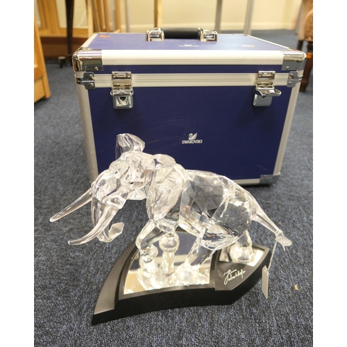 115 - Swarovski Limited Edition Crystal Elephant No. 4407/10,000, with stand, original carrying case and c... 