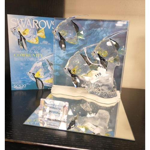 119 - Swarovski Crystal Wonders of the Sea 'Community' with title plaque and box