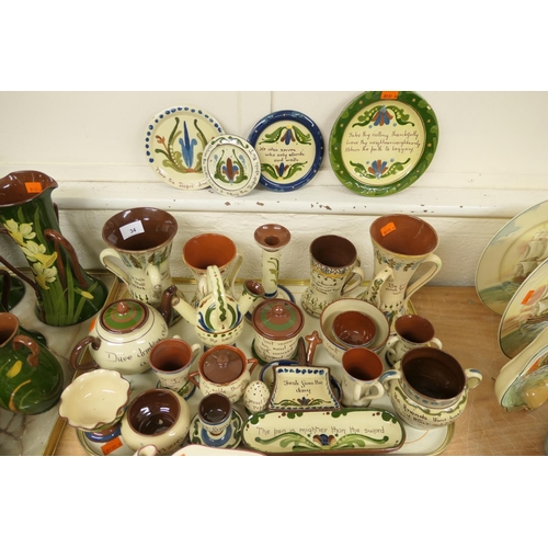 34 - Assorted of Aller Vale (Torquay) Motto ware pottery (1 tray)