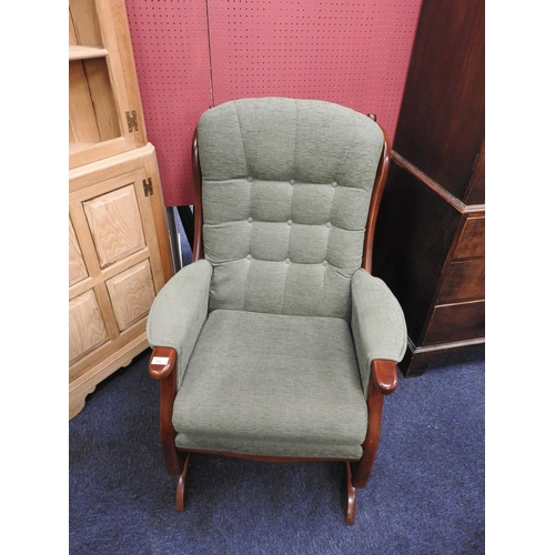 552 - Modern fabric upholstered rocking chair