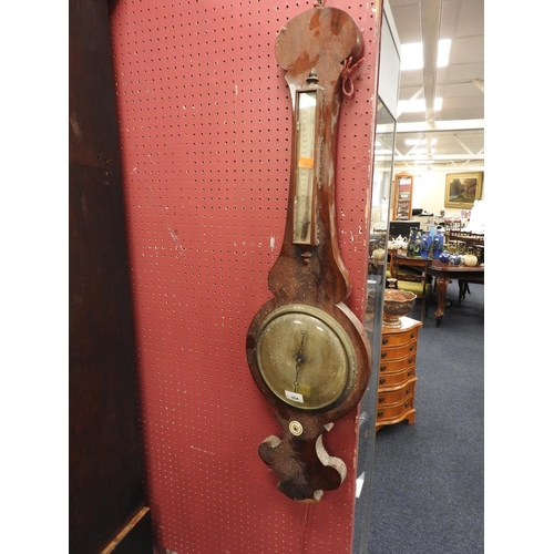 554 - Victorian mahogany wheel barometer, 95cm