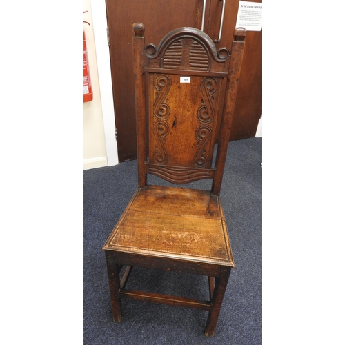 575 - Oak joined side chair, 19th Century, height 104cm