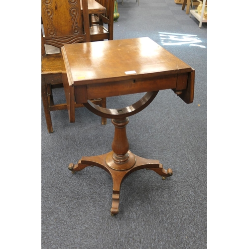 576 - Late Regency mahogany sewing table, circa 1830