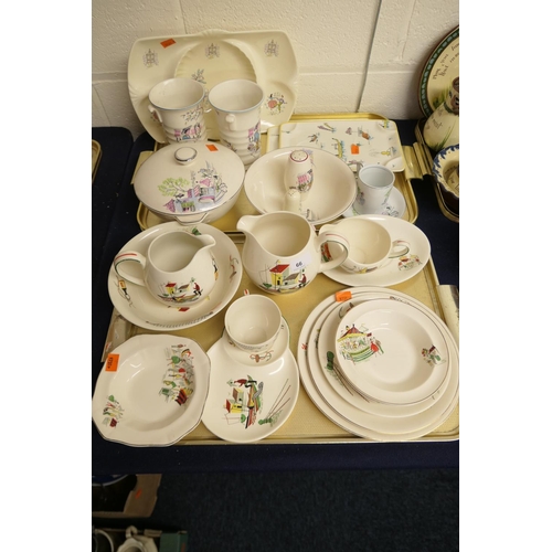 66 - Selection of retro style ceramics including Alfred Meakin and Crown Ducal (2 trays)