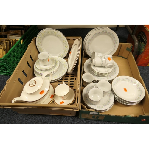 77 - Assortment of modern china and porcelain tea and dinner wares (2 boxes)