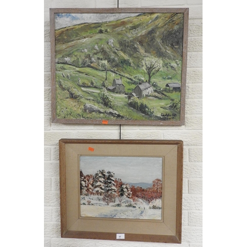 17 - Christopher Holt, A view near Llanberis, oil on canvas, signed and dated 1941, also a further oil pa... 