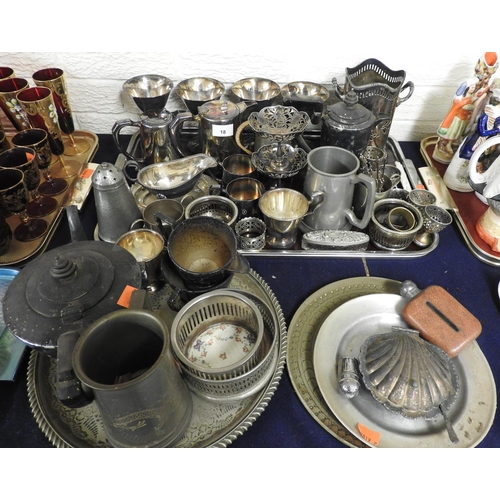 18 - Assortment of Victorian and later silver plated ware including an Art Deco four piece tea service, o... 