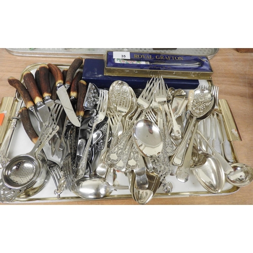 35 - Assorted silver plated and other modern cutlery