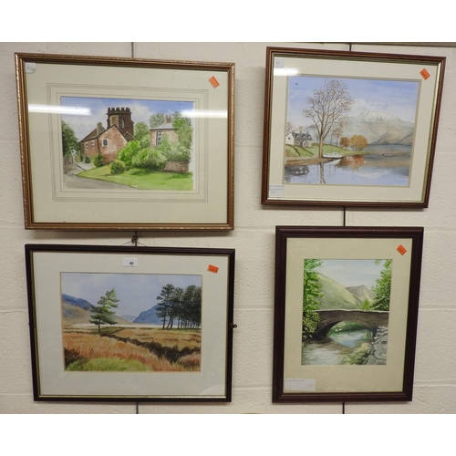 40 - Four framed amateur watercolours