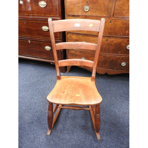 632 - Victorian beech and elm rocking chair