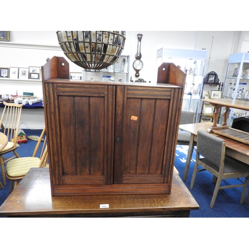 677 - Late Victorian walnut wall cabinet, width 56cm