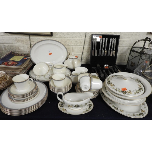 16 - M&S Felsham pattern china tea and dinner service, also Royal Doulton Larchmont pattern tureens and m... 