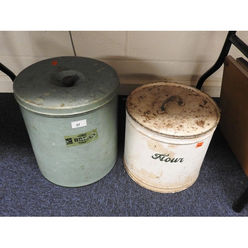 37 - Toleware flour bin and a bread bin (2)