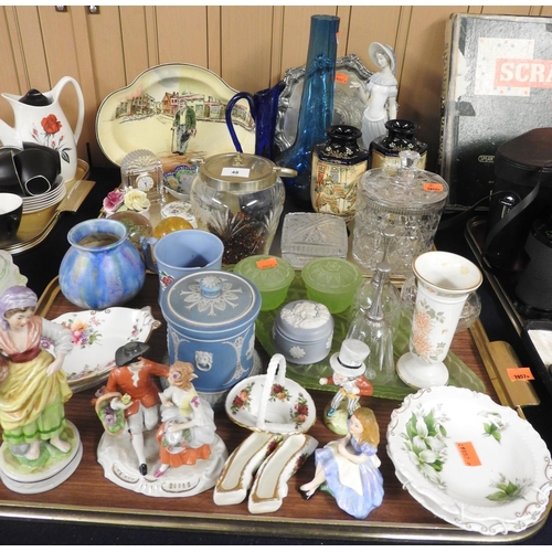 48 - Assorted decorative ceramics and glassware including Wedgwood jasperware tobacco jar, Royal Crown De... 