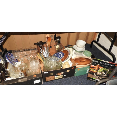 54 - Household ceramics, glassware and mixed kitchenalia (3 boxes)