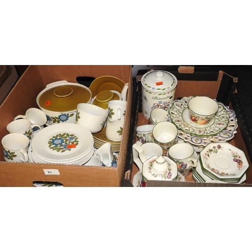 81 - Meakin Studio retro style tea and dinner service, also other ceramic tea wares, decorative Continent... 