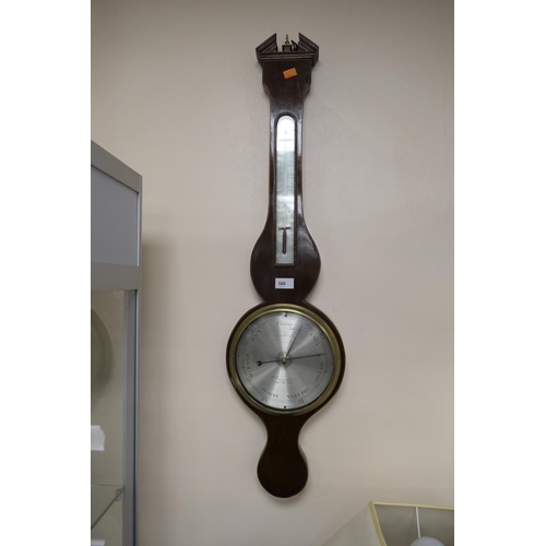 586 - Ortelli & Co. mahogany wheel barometer