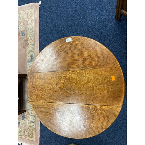 590 - 19th Century oak tilt top pedestal tripod table, 64cm diameter, height 68.5cm