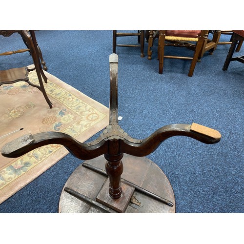 590 - 19th Century oak tilt top pedestal tripod table, 64cm diameter, height 68.5cm