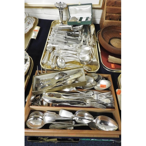 10 - Quantity of silver plated flatware (2 trays)