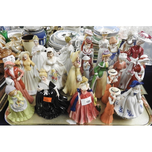 105 - Number of decorative china figural ornaments and some non-china ornaments (1 tray)