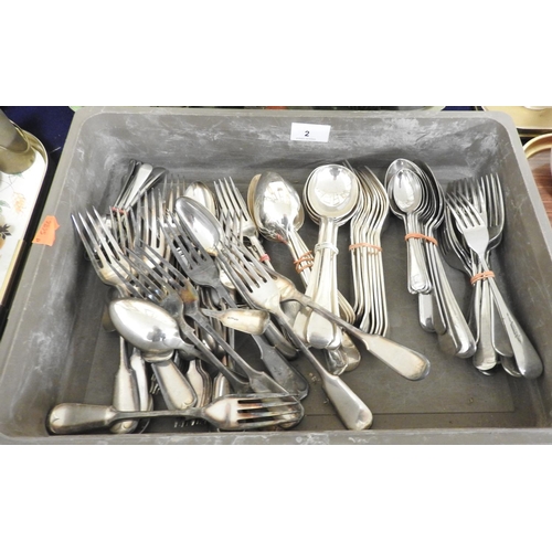 2 - Assorted silver plated flatware