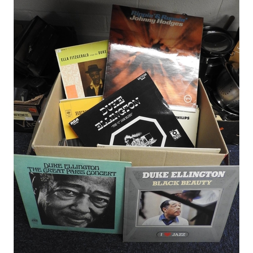 29 - Box of LP records including Duke Ellington, other jazz, Swing