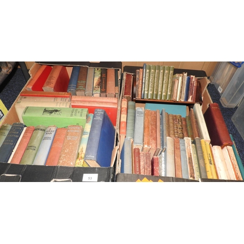 53 - Assorted books including pocket editions, children's novels etc (2 boxes)